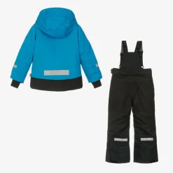 Deux par Deux Snowwear*Boys Blue & Black Snowsuit & Snood Set