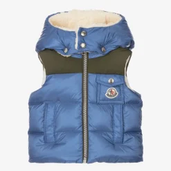 Moncler Enfant Coats & Jackets*Boys Blue & Green Down-Padded Oust Gilet