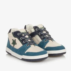 Falcotto by Naturino Trainers|Trainers*Boys Blue & Ivory Leather Trainers