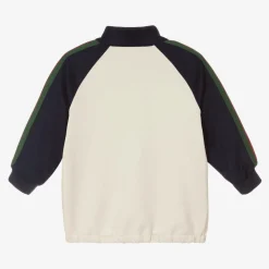 Gucci Tops*Boys Blue & Ivory Zip-Up Top