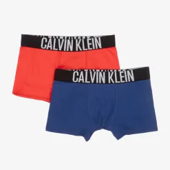 Calvin Klein Underwear*Boys Blue & Red Cotton Boxers (2 Pack)