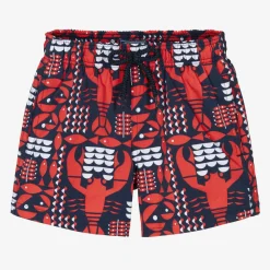 Vilebrequin Swimwear*Boys Blue & Red Lobster Swim Shorts