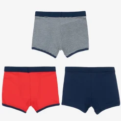 Childrensalon Essentials Underwear*Boys Blue & Red Organic Boxer Briefs (3 Pack)