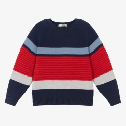 Dr. Kid Tops*Boys Blue & Red Stripe Jumper