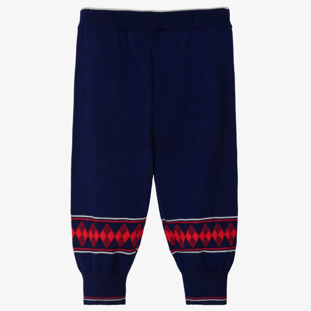 Gucci Trousers|Trousers*Boys Blue & Red Wool Knit Trousers