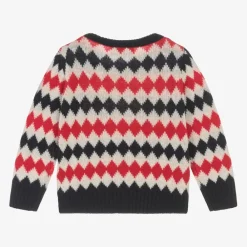 Moncler Enfant Tops*Boys Blue & Red Wool Knit Sweater