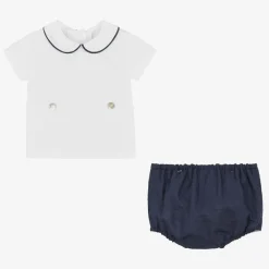 Ancar Outfit Sets|Outfit Sets*Boys Blue & White Cotton Buster Suit