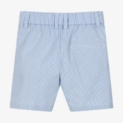 Childrensalon Occasions Shorts*Boys Blue & White Striped Cotton Shorts