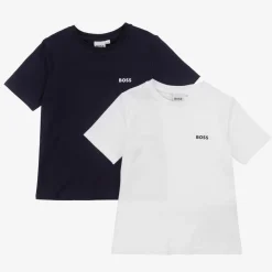 BOSS Tops*Boys Blue & White T-Shirts (2 Pack)