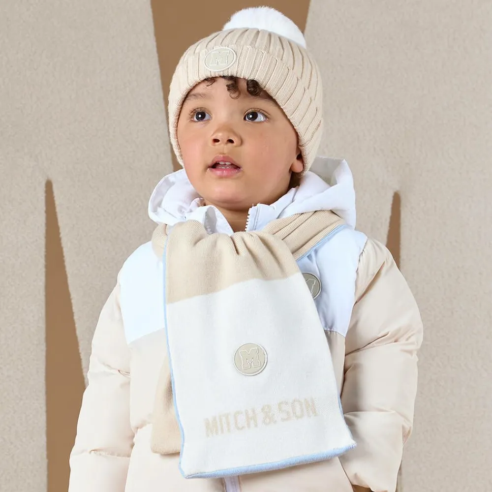 Mitch amp; Son Scarves*Boys Blue & Beige Reversible Scarf (118cm)