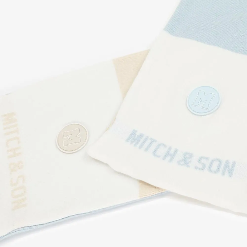 Mitch amp; Son Scarves*Boys Blue & Beige Reversible Scarf (118cm)