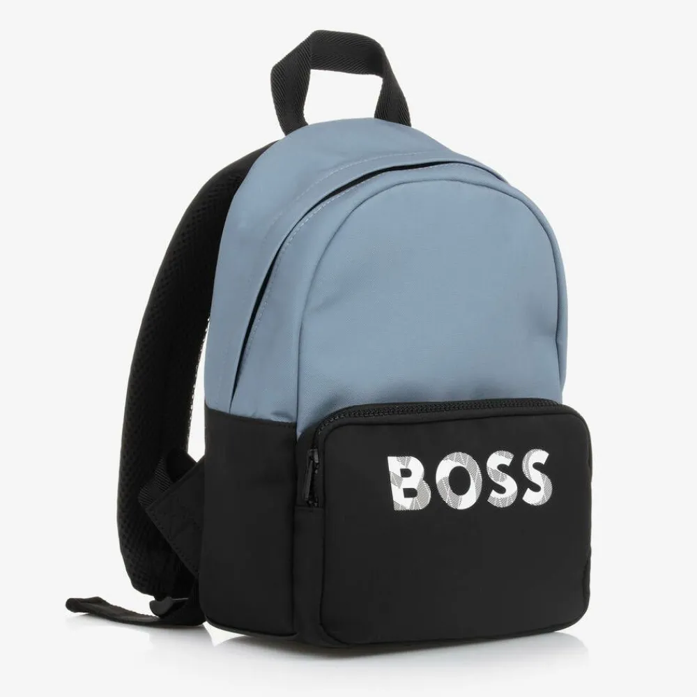 BOSS Bags*Boys Blue & Black Canvas Backpack (33cm)