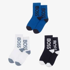 BOSS Socks*Boys Blue Ankle Socks (3 Pack)