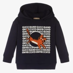 Gucci Tops*Boys Blue Cat Logo Hoodie