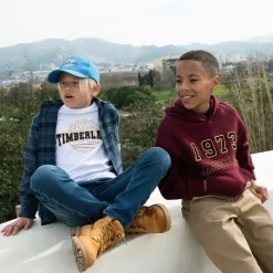 Timberland Tops*Boys Blue Check Cotton Shirt