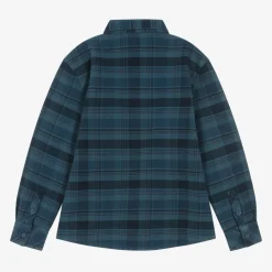 Timberland Tops*Boys Blue Check Cotton Shirt