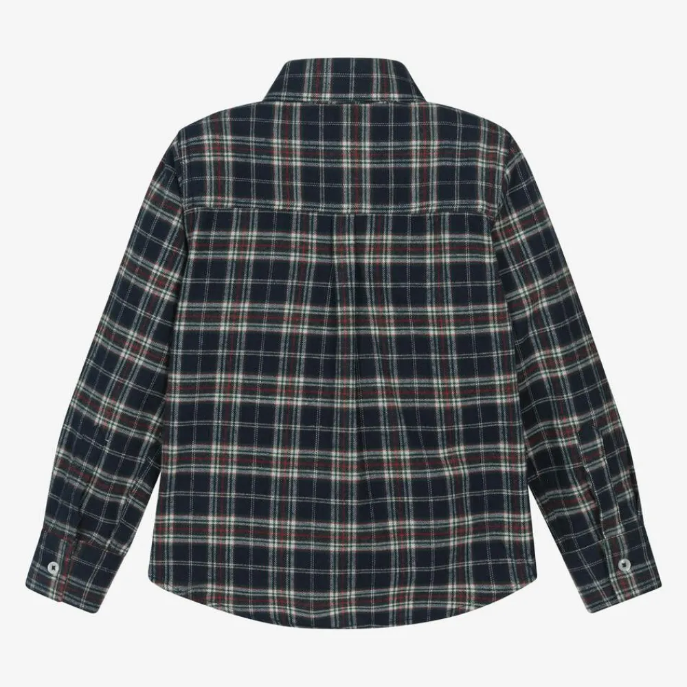 Dr. Kid Tops*Boys Blue Check Cotton Shirt