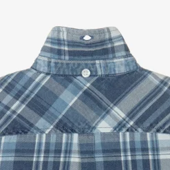 Guess Tops*Boys Blue Check Cotton Twill Shirt
