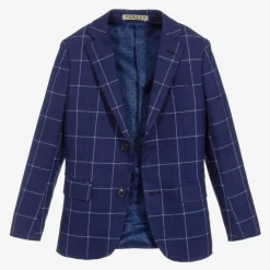 Romano Suits*Boys Blue Check Suit