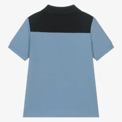 BOSS Tops*Boys Blue Colour Block Cotton Polo Shirt