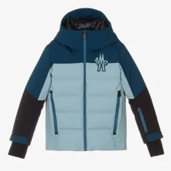 Moncler Enfant Snowwear*Boys Blue Colourblock Montmiral Ski Jacket
