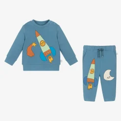 Stella McCartney Kids Tracksuits*Boys Blue Cosmic Print Organic Cotton Tracksuit