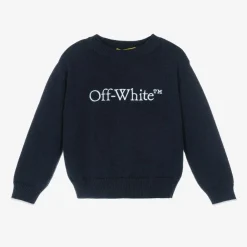 Off-White Tops*Boys Blue Cotton & Wool Sweater