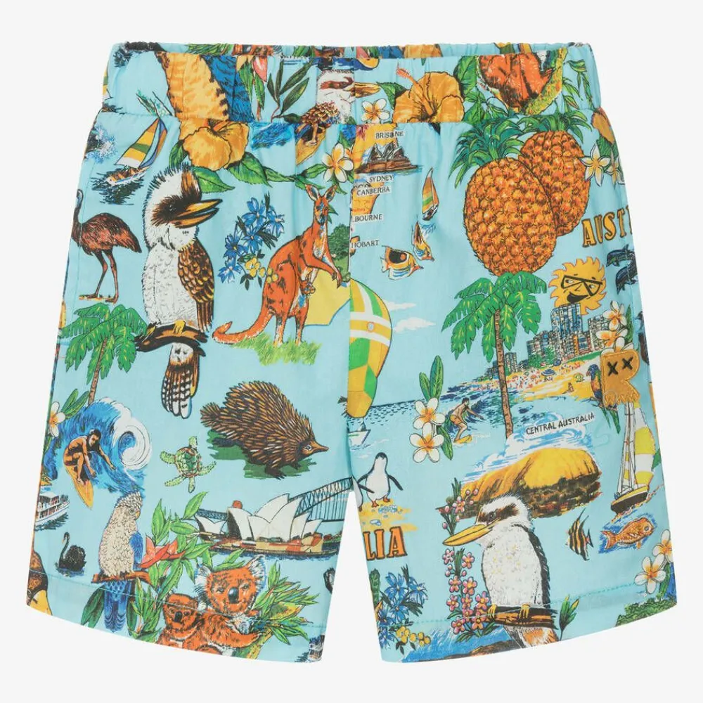 Rock Your Baby Shorts*Boys Blue Cotton Australia Shorts