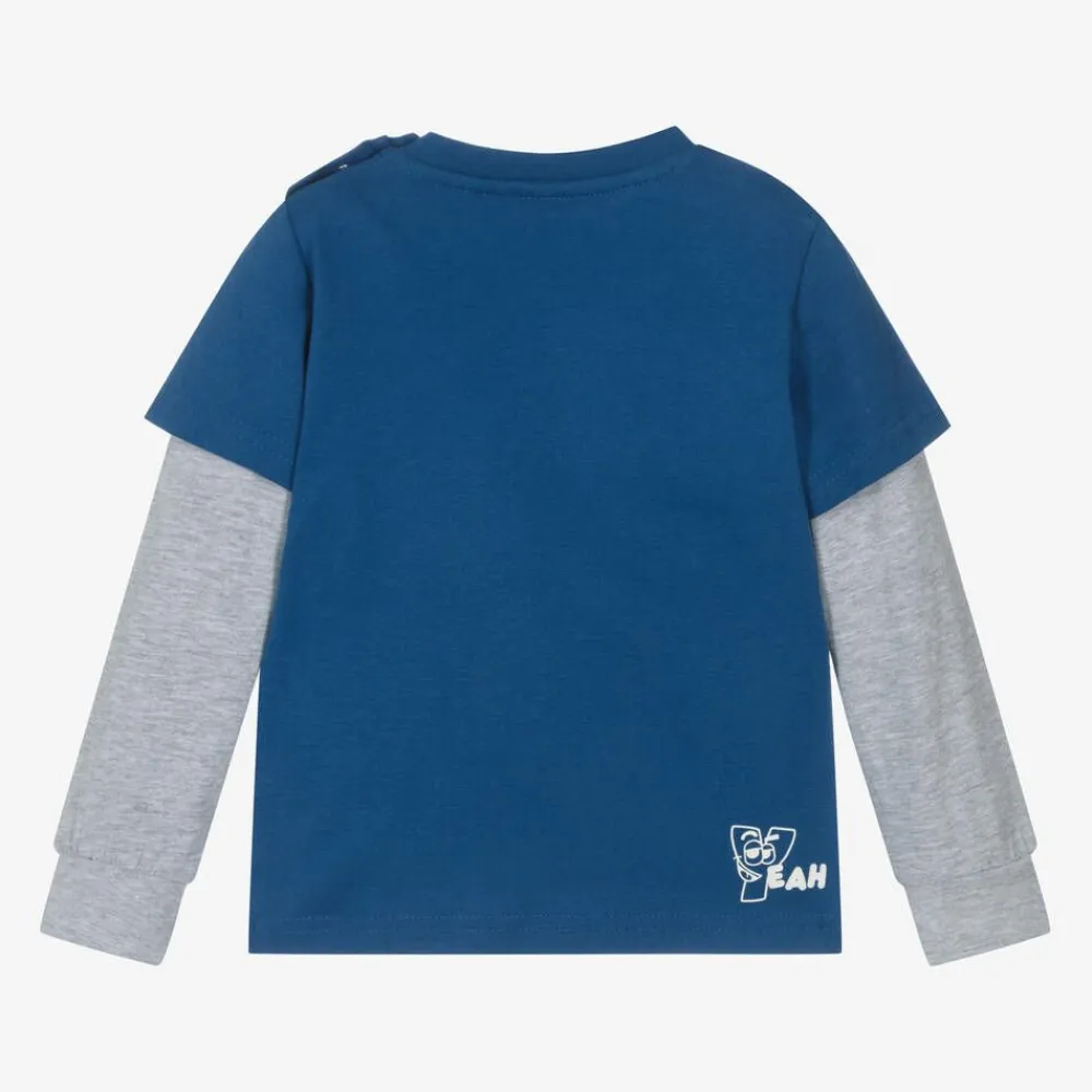 iDO Baby Tops*Boys Blue Cotton Awesome Top