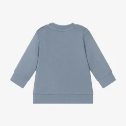 BOSS Tops*Boys Blue Cotton 1977 Logo Sweatshirt