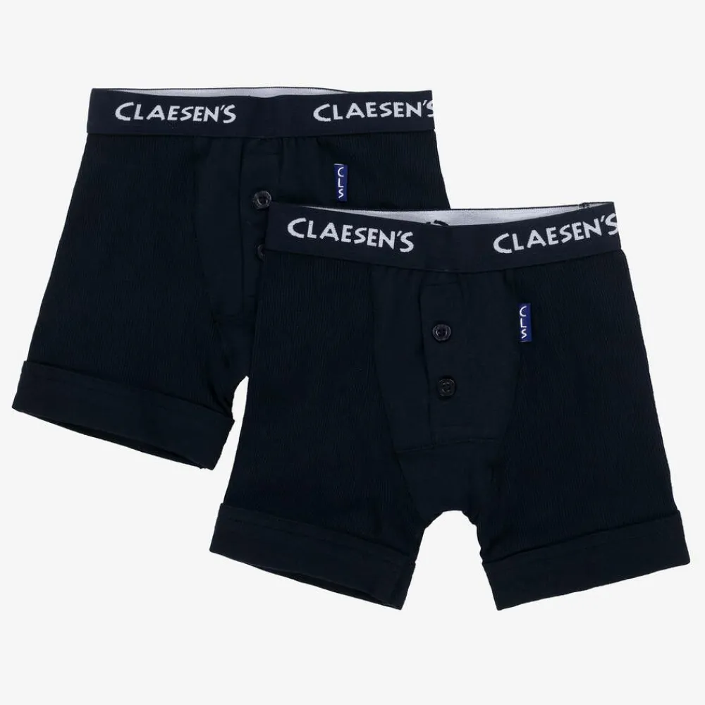 Claesens Underwear*Boys Blue Cotton Boxer Shorts (2 Pack)