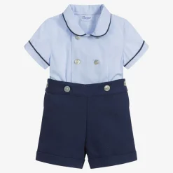 Ancar Outfit Sets*Boys Blue Cotton Buster Suit