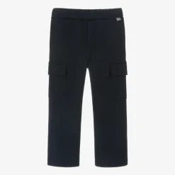 Il Gufo Trousers*Boys Blue Cotton Cargo Joggers