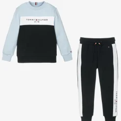 Tommy Hilfiger Tracksuits*Boys Blue Cotton Colourblock Tracksuit