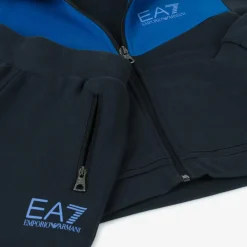 EA7 Emporio Armani Tracksuits*Boys Blue Cotton Colourblock Tracksuit
