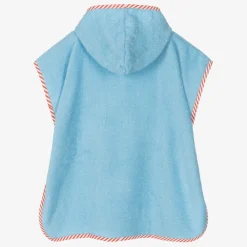 Playshoes Towels & Robes*Boys Blue Cotton Digger Poncho Towel