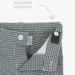 Beau KiD Outfit Sets*Boys Blue Cotton Dogtooth Trouser Set