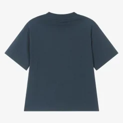 Emporio Armani Tops*Boys Blue Cotton Eagle Logo T-Shirt