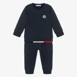 Moncler Enfant Tracksuits*Boys Blue Cotton Logo Tracksuit
