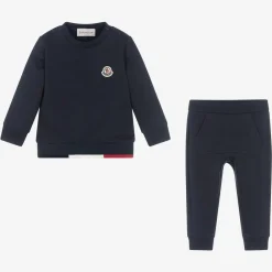 Moncler Enfant Tracksuits*Boys Blue Cotton Logo Tracksuit