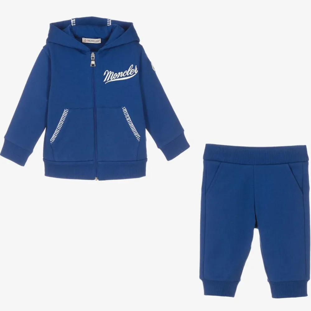 Moncler Enfant Tracksuits|Tracksuits*Boys Blue Cotton Logo Tracksuit