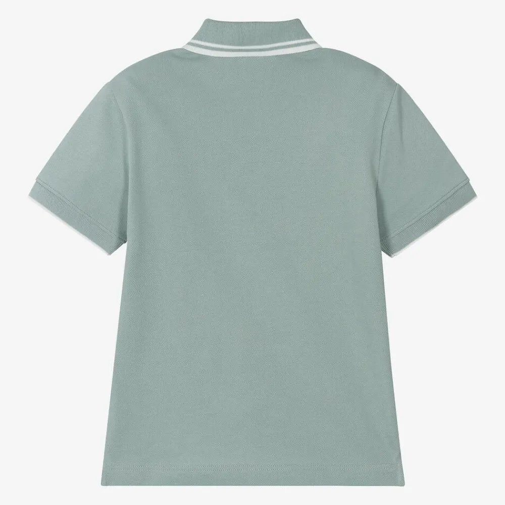 Emporio Armani Tops*Boys Blue Cotton Piqué Polo Top