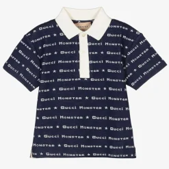 Gucci Tops*Boys Blue Cotton Polo Shirt