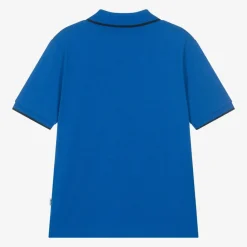BOSS Tops*Boys Blue Cotton Polo Shirt