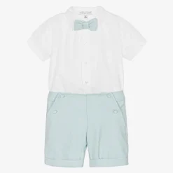 Beatrice amp; George Outfit Sets*Boys Blue Cotton Shorts Set