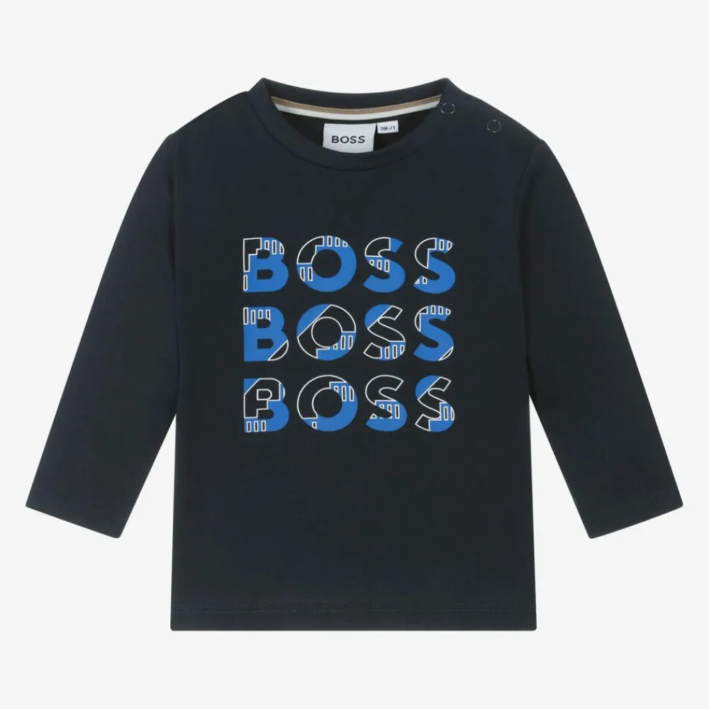 BOSS Tops*Boys Blue Cotton Top