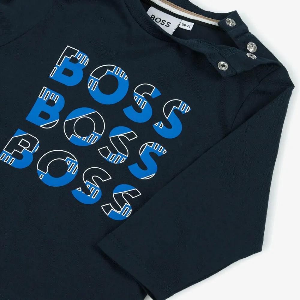 BOSS Tops*Boys Blue Cotton Top