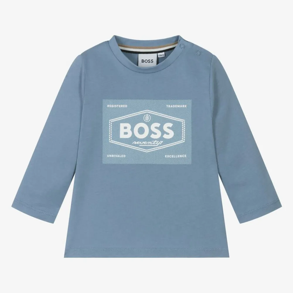 BOSS Tops*Boys Blue Cotton Top
