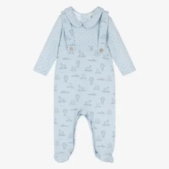 Babidu Babysuits*Boys Blue Cotton Toys Babygrow
