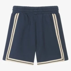 Palm Angels Shorts*Boys Blue Cotton Track Sweat Shorts